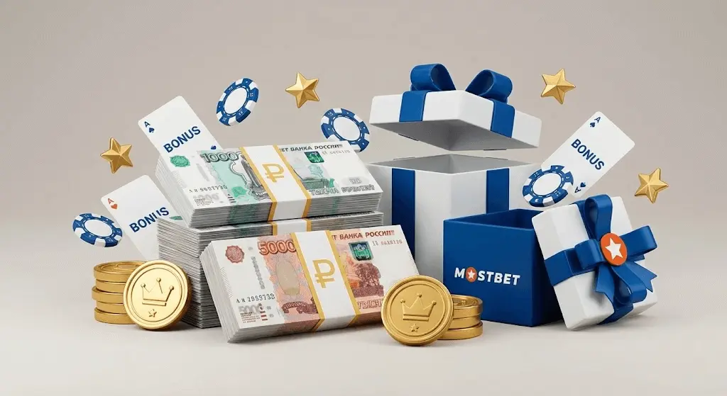 Бонусы и акции Mostbet для игроков из России в рублях